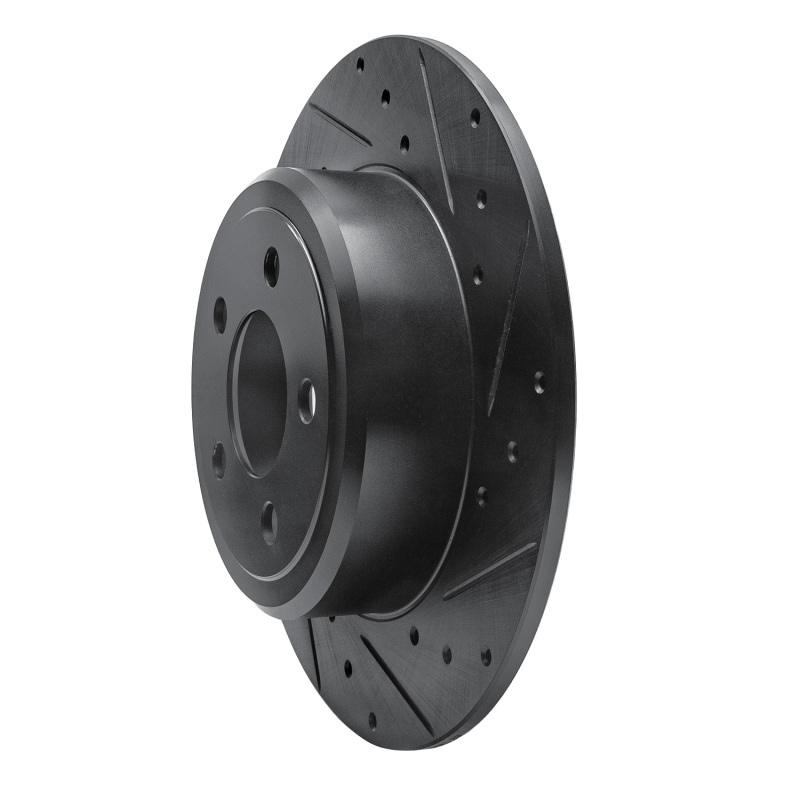 Chrysler 300 Brake Rotor (1) - Rear Right - R1 Concepts - Drilled & Slotted - Black - `05-`23